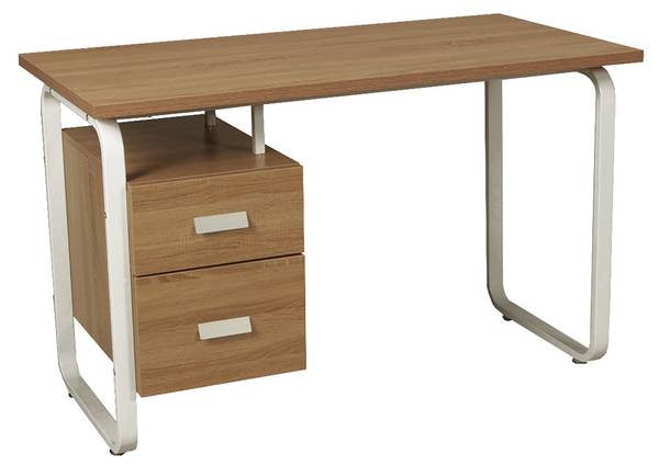 Schreibtisch mit Schubladen PEARL Braun - Holzwerkstoff - 60 x 76 x 120 cm