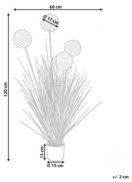 Kunstpflanze SNOWBALL BUSH Schwarz - Grün - Pink