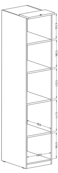 Kleiderschrank OLMO-83-12 Weiß - Holzwerkstoff - 45 x 217 x 63 cm