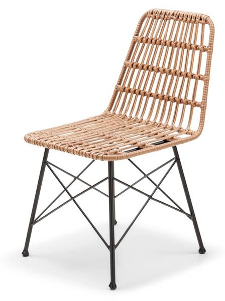 Gartenstuhl ALVIANO Beige - Polyrattan - 48 x 83 x 60 cm