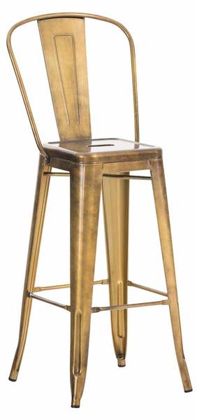 Barhocker Aiden Gold - Metall - 44 x 115 x 52 cm