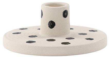 Kandelaar Bette wit - deels massief hout - 12 x 5 x 12 cm