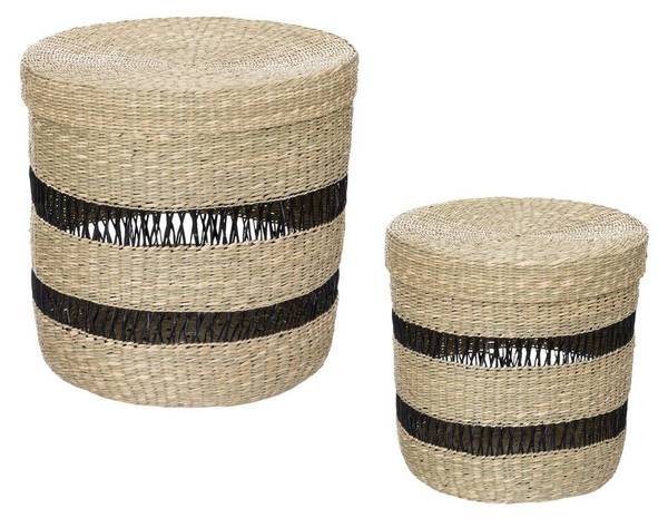 Körben PARIS 2er-Set Beige - Naturfaser - 38 x 38 x 38 cm