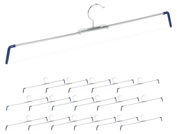 Hosenspannbügel 18er Set Blau - Silber - Eisen - 52 x 13 x 2 cm