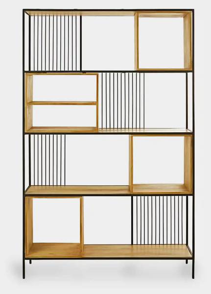 Bücherregal im Industriestil HUGON II Braun - Eiche - Wildeiche - 120 x 195 x 30 cm