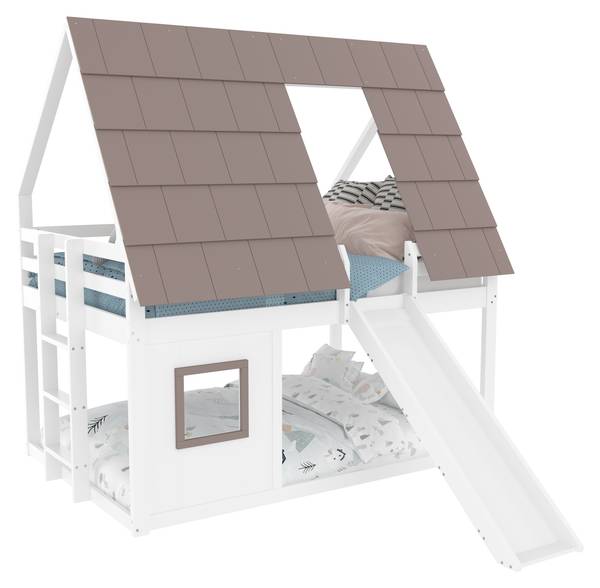 Hausbetten K-738 Braun - Holzwerkstoff - 140 x 193 x 200 cm