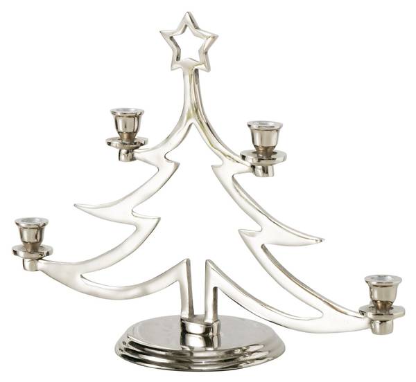 Kerzenständer SilverTree Advent Silber - Metall - 17 x 35 x 47 cm