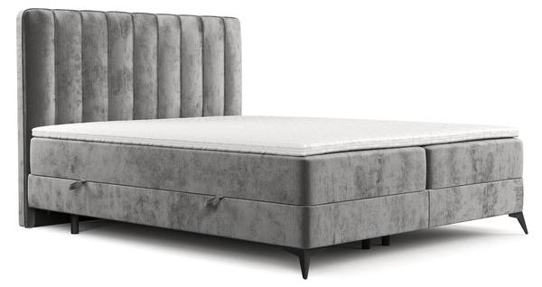Boxspringbett Aggaz Grau - Liegefläche Breite: 200 cm