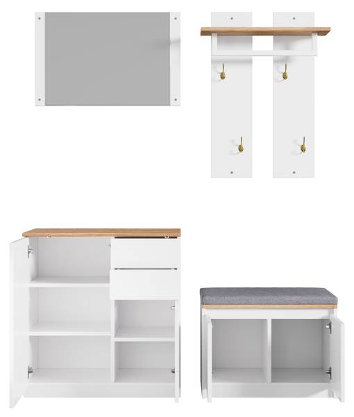 Garderobenset ZOOMUD4667(4er Set) Weiß