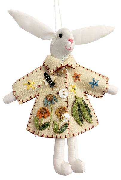 Oster-Anhänger Kaninchen 82514 Weiß - Textil - 2 x 15 x 14 cm