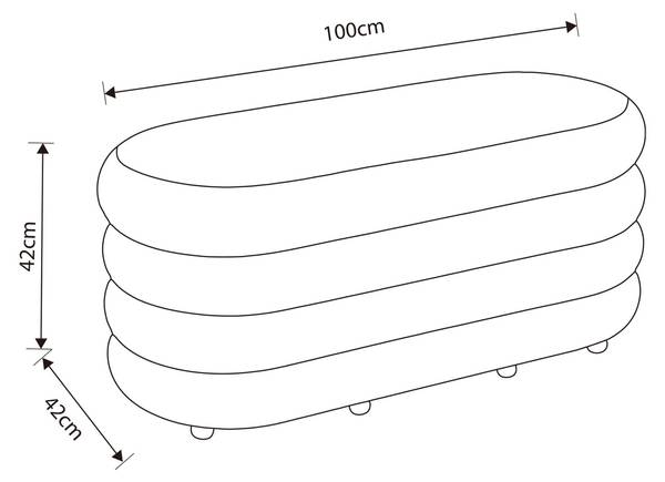 Samt-Sitzbank PUFFO Weiß - Samt - 42 x 42 x 100 cm
