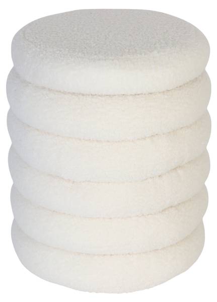 Kruk met bergruimte Teddystof wit - polyester - 37 x 44 x 37 cm