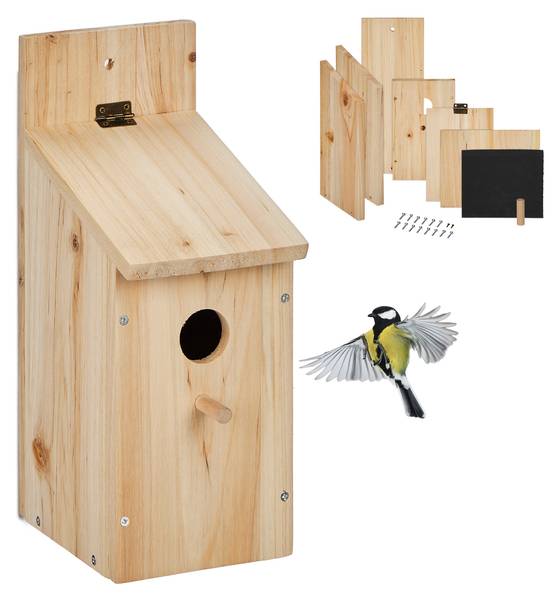 Nichoir d’extérieur pour oiseaux Marron - Bois manufacturé - 12 x 30 x 17 cm