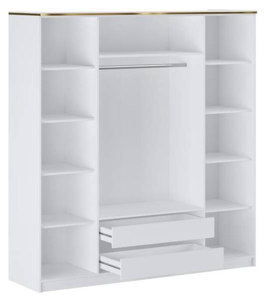 Kleiderschrank VUKIA Weiß - Holz teilmassiv - 57 x 213 x 200 cm