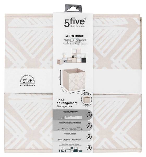 Korb MIX N MODUL Beige - Papier - 31 x 31 x 31 cm