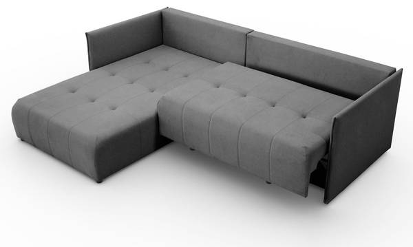 Ecksofa APOLLO L mit Schlaffunktion Grau - Polyester - 246 x 93 x 188 cm