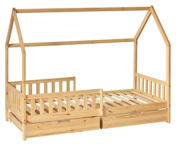 Kinderbett BOSCO Beige - Holzwerkstoff - 98 x 155 x 194 cm