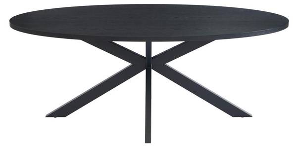 Esstisch LINIOMA Schwarz - Holz teilmassiv - 100 x 76 x 200 cm