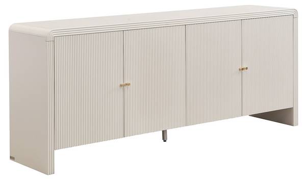 Sideboard MIRENALO Beige - Holz teilmassiv - 180 x 75 x 40 cm
