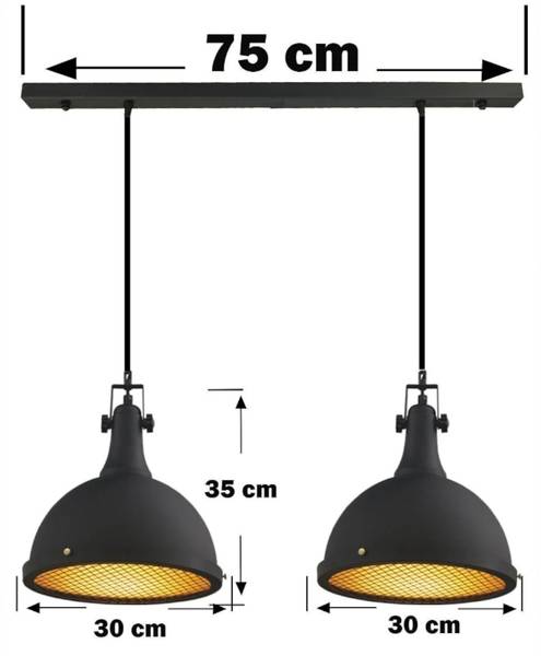 Pendelleuchte Achspaar 2-tlg Schwarz - Metall - 30 x 35 x 30 cm