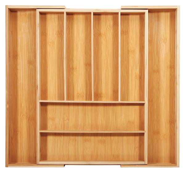 Besteckkasten Bella Braun - Bambus - 33 x 5 x 43 cm