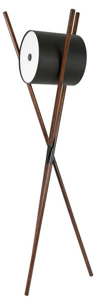 Stehleuchte 8098 Braun - Mischgewebe - Walnuss - Edelstahl - 57 x 173 x 51 cm