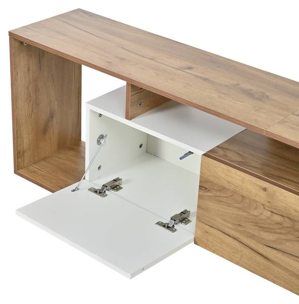 TV-Schrank Eos Ⅶ Braun - Weiß - Holzwerkstoff - 30 x 49 x 180 cm
