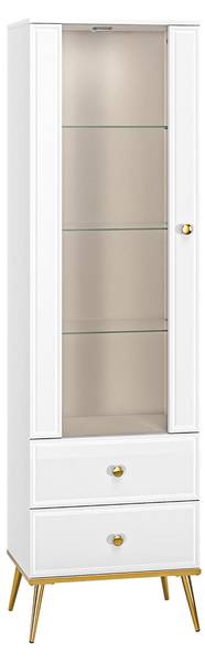 Vitrine GOLDIN Blanc - Bois manufacturé - 55 x 190 x 40 cm