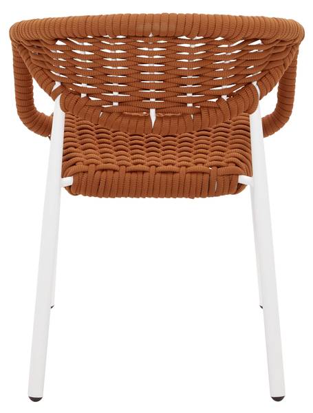 Gartenstuhl ANTONIA Orange - Weiß - Metall - Textil - 58 x 76 x 59 cm