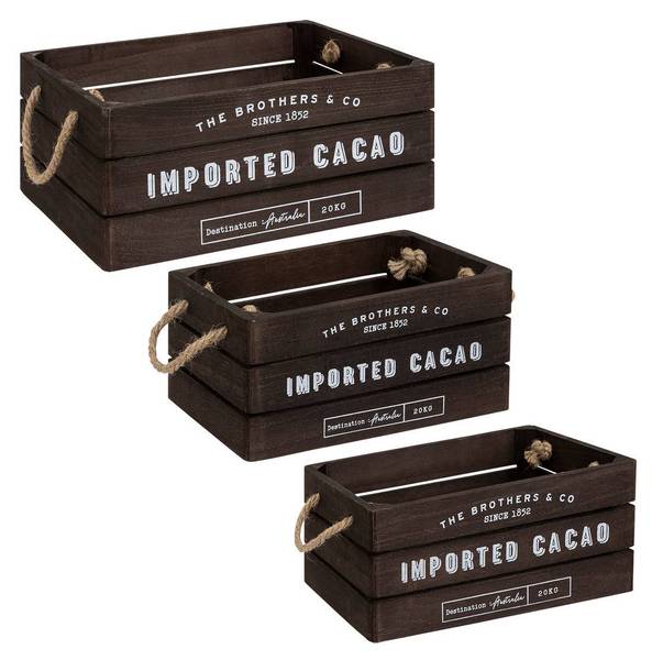 Kisten DENYS 3er-Set Braun