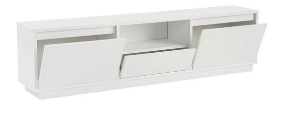 Meuble TV Morrigan Blanc - 160 x 30 cm - Bois manufacturé