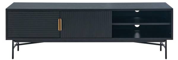 TV-Board SIRIOLA Schwarz - Metall - Holz teilmassiv - 160 x 50 x 40 cm
