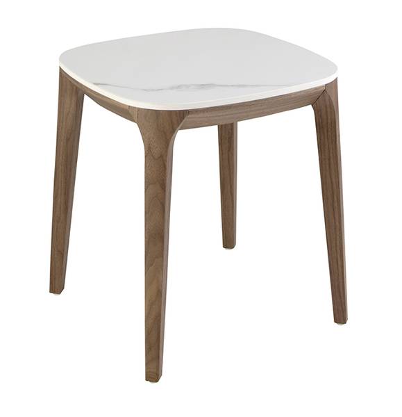 Table d'angle 2133 Blanc - Zinc - Marbre - 50 x 51 x 50 cm