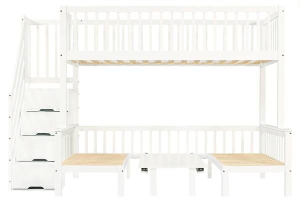 Etagenbett AtticLucyⅠ Weiß - Holzwerkstoff - Massivholz - 126 x 170 x 253 cm