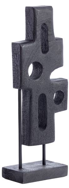 Ornament SALIO Schwarz - Holz teilmassiv - 10 x 45 x 19 cm