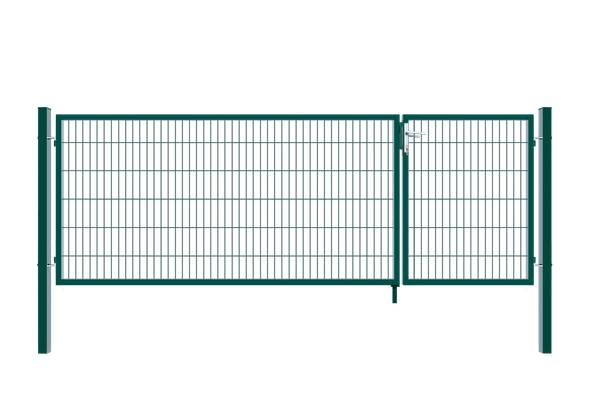 Dubbele tuinpoort ADITUS groen - Hoogte: 120 cm