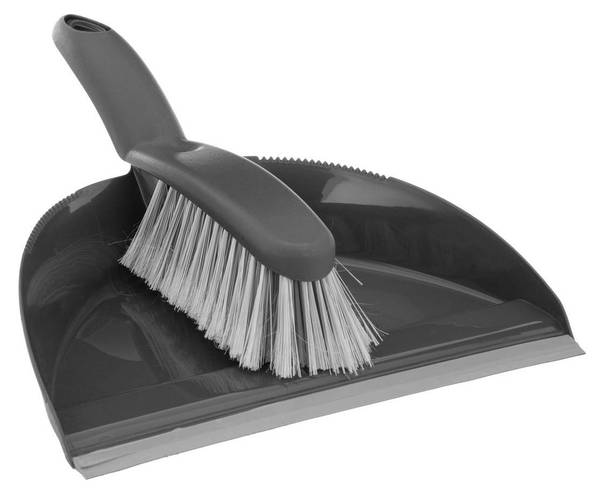 Schaufel-/Besenset BASIC Grau - Kunststoff - 25 x 33 x 9 cm