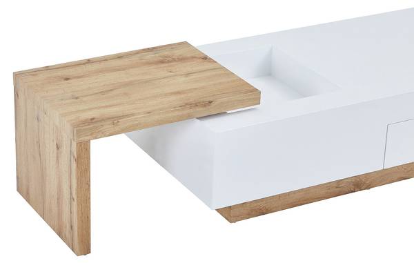 Couchtisch MANDREA Braun - Weiß - Holz teilmassiv - 178 x 38 x 60 cm