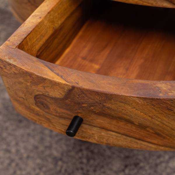 Couchtisch ARACENA mit Schublade Braun - Sheesham - 60 x 44 x 60 cm