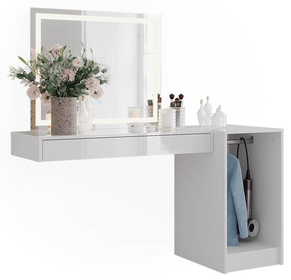 Schminktisch Sherry 59563 3er set Weiß - Holzwerkstoff - 100 x 12 x 41 cm