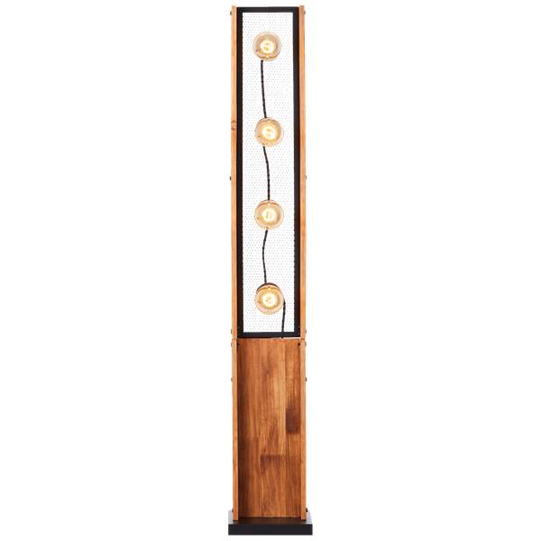 Stehlampen 31121144181 1 Braun - Holz teilmassiv - 20 x 126 x 20 cm