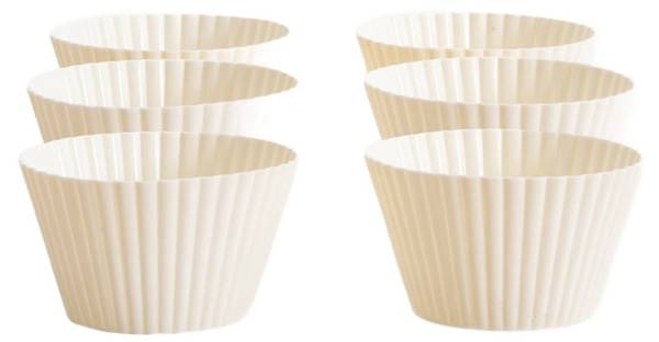 Cupcake-Förmchen MOLLIS 6er-Set Weiß - Kunststoff - 9 x 5 x 9 cm