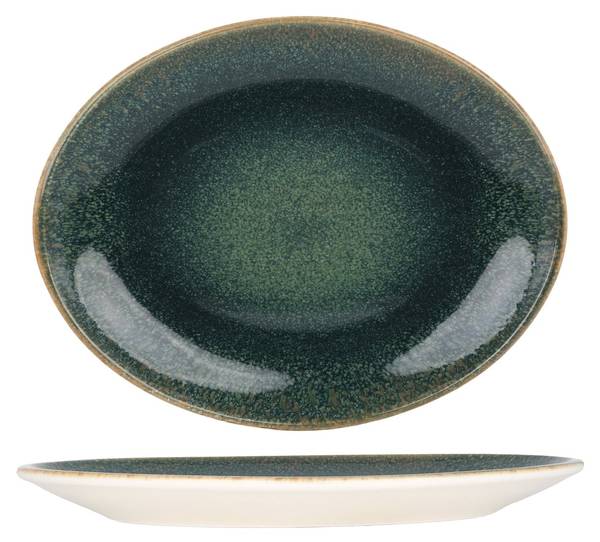 Servierschale Ore Mar 2er set Grün - Porzellan - 36 x 1 x 36 cm