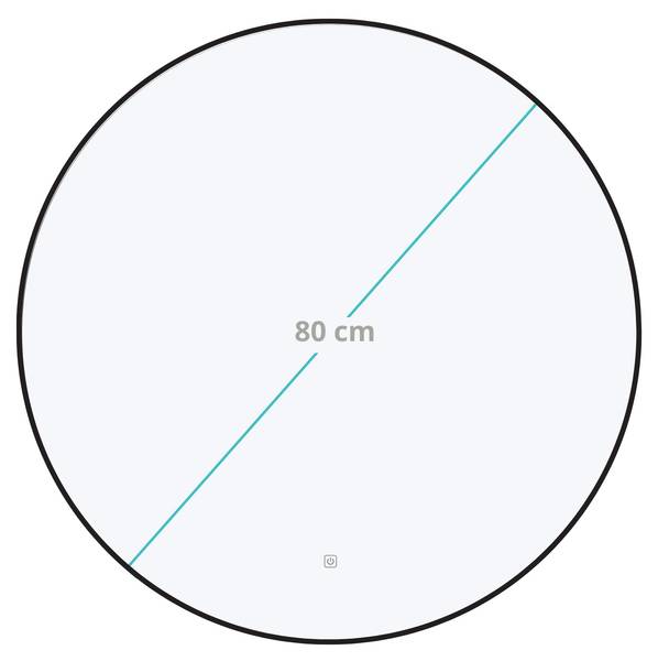 Badezimmerspiegel Torino Schwarz - Spiegelglas - 80 x 80 x 4 cm
