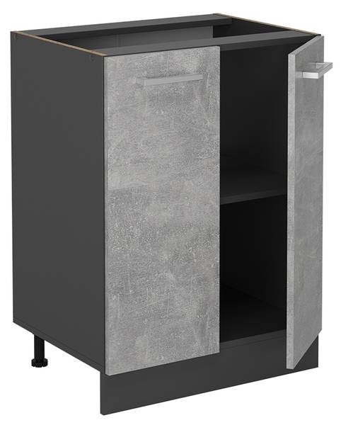 Küchenunterschrank R-Line 53601 Grau - Chrom - 60 x 82 x 46 cm