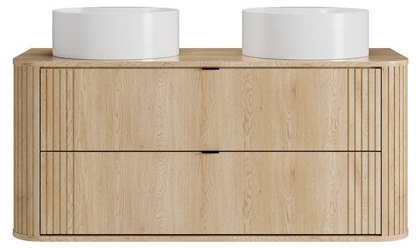Doppelwaschtisch FILOR Beige - Holz teilmassiv - 120 x 57 x 46 cm