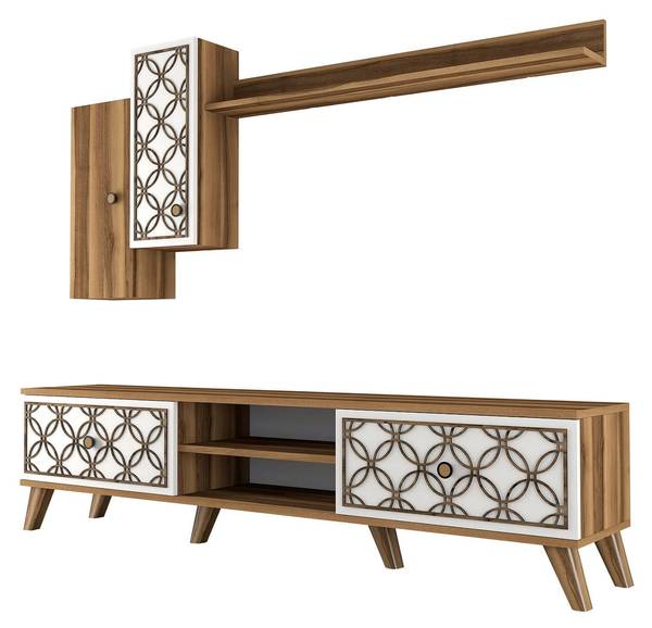 Meuble TV Nunzia Marron - Bois manufacturé - 180 x 44 x 35 cm