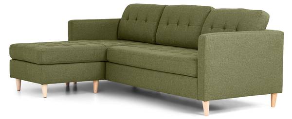 Ecksofa Marino Grün - Textil - 219 x 80 x 151 cm