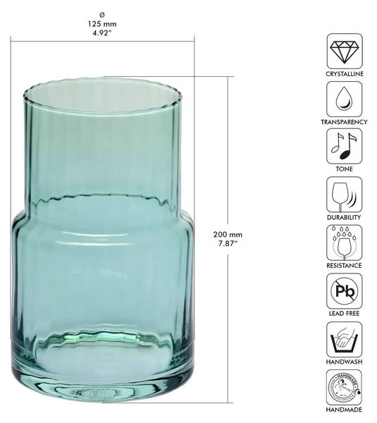 Minze Vase Synergy (Set 1) Grün - Klarglas - 13 x 20 x 13 cm