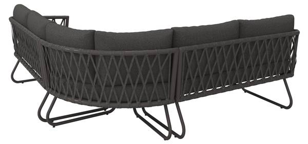 Loungegarnitur ELEA Grau - Metall - Stein - Textil